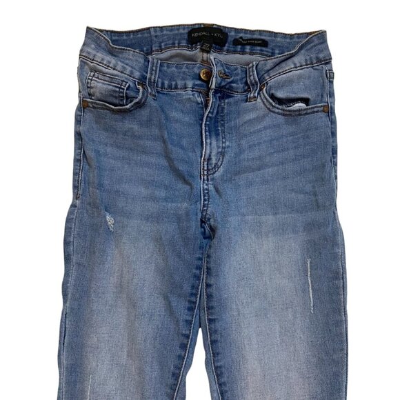 💛Kendall & Kylie Ultra Babe Skinny Jeans with Distressed Ankle Detailing 27 - Picture 5 of 7